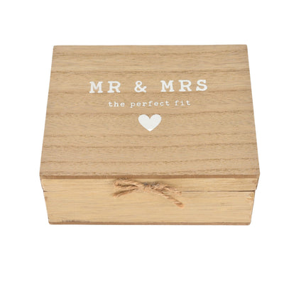 Love Story Pair of Keyrings in Box "Mr" & "Mrs"