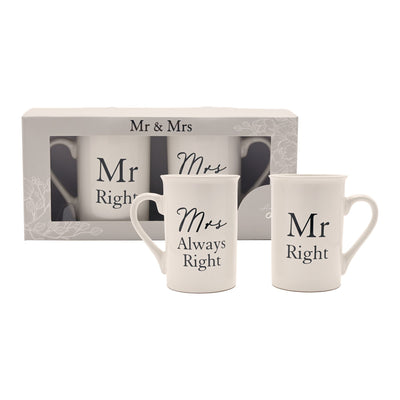 Amore 2 Piece Mug Set - Mr Right / Mr Always Right