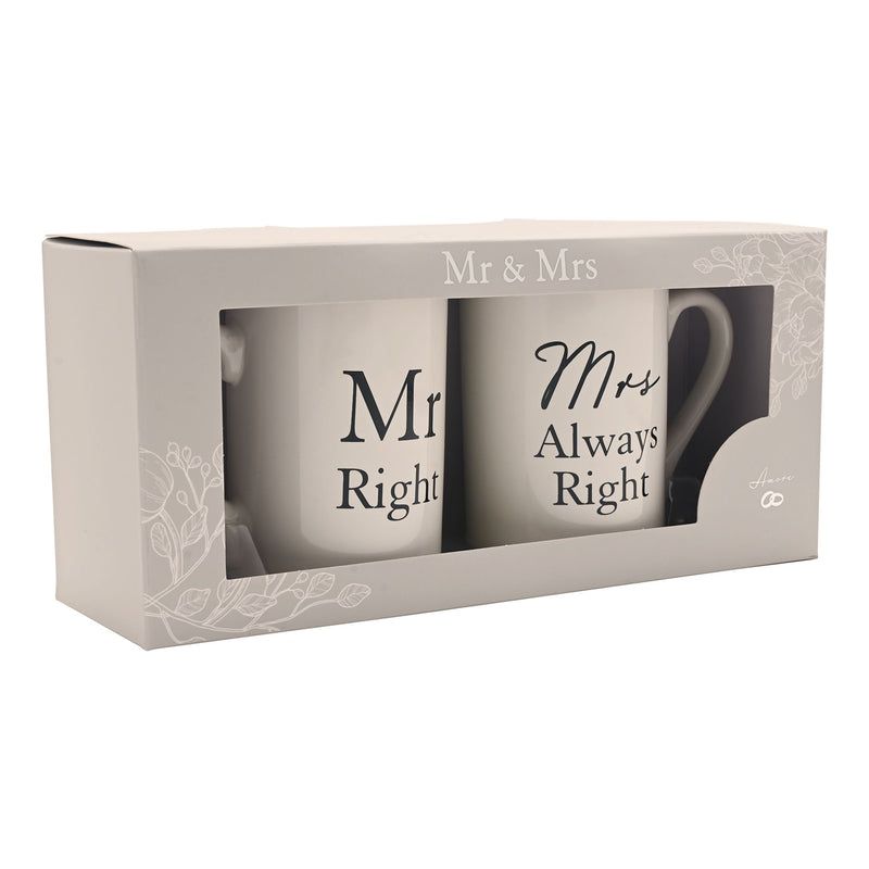 Amore 2 Piece Mug Set - Mr Right / Mr Always Right
