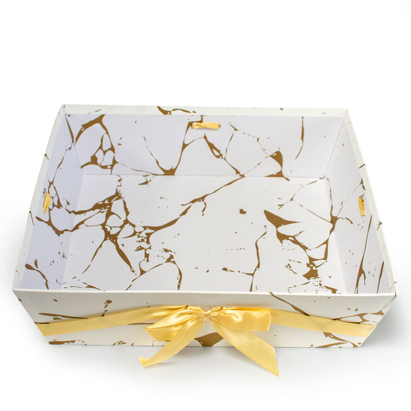 White Marble Tray With Ribbon