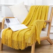 Golden Solace Knit Blanket