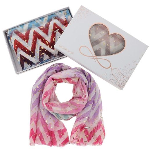 Zig Zag Foil Splash Boxed Scarf