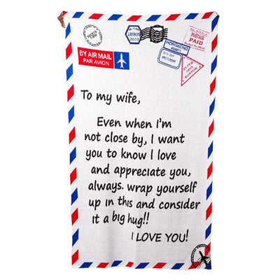 Postal Print Throw Blanket-Wife