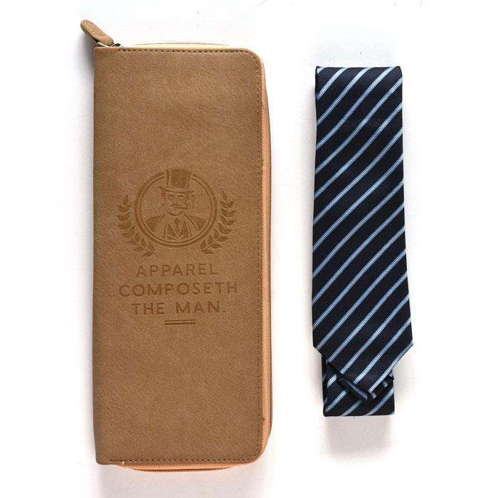 Tie & Cufflink Travel Case - Camel