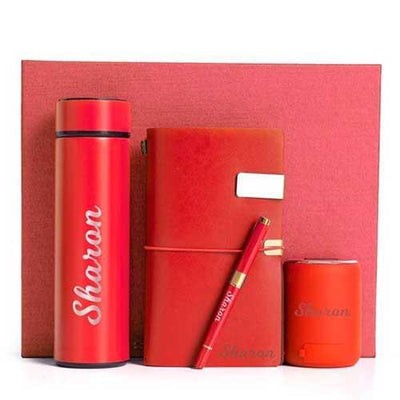 Personalised Office Essentials with speaker Set - Red