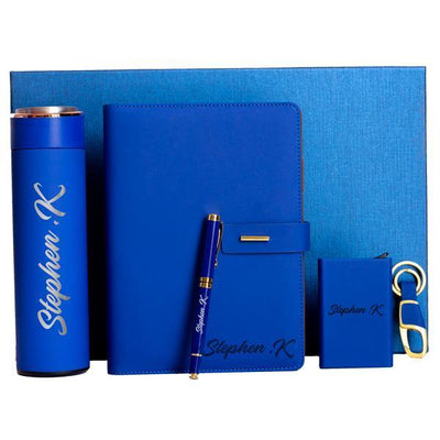 Personalised Blue Business Essentials Set