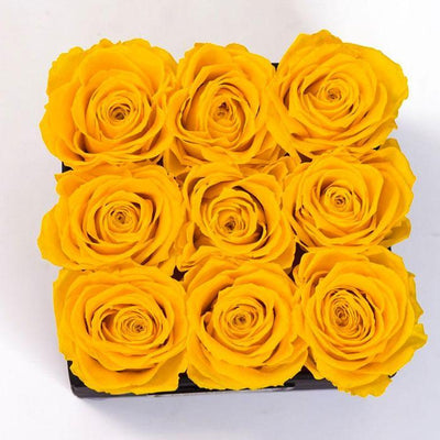 Yellow Forever Roses in a Box