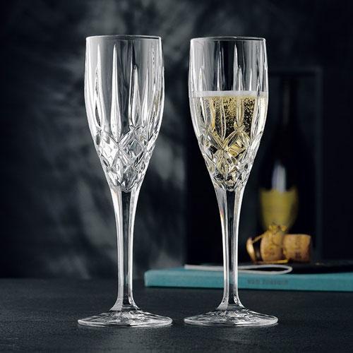 Twin Crystal Toasting Flute Glasses