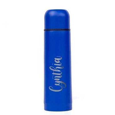 Blue Personalised Bullet Thermos, 500ml