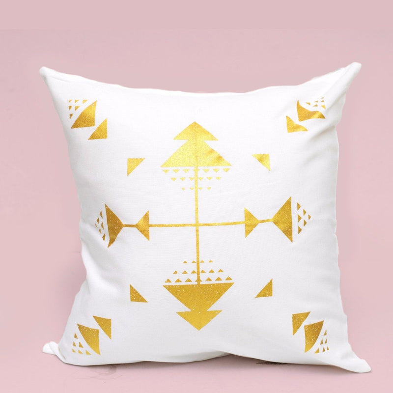 HOSL- Gold Stamping Pattern Decorative Pillow Case (Triangular)