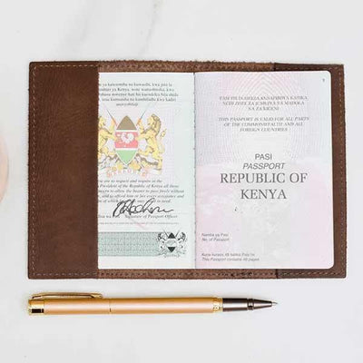 Chocolate Genuine Leather Passport Holder