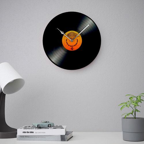 Musicology Glass Wall Clock 30cm - Record