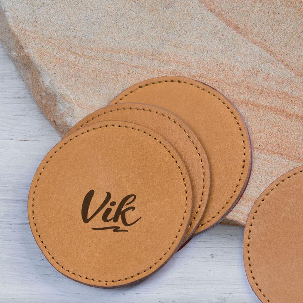 Personalised Genuine Leather Coasters