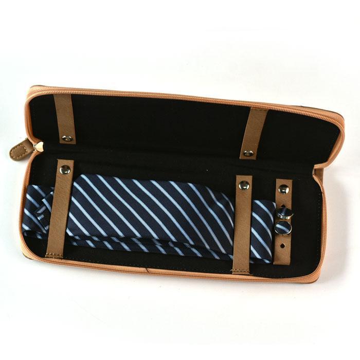 Tie & Cufflink Travel Case - Camel