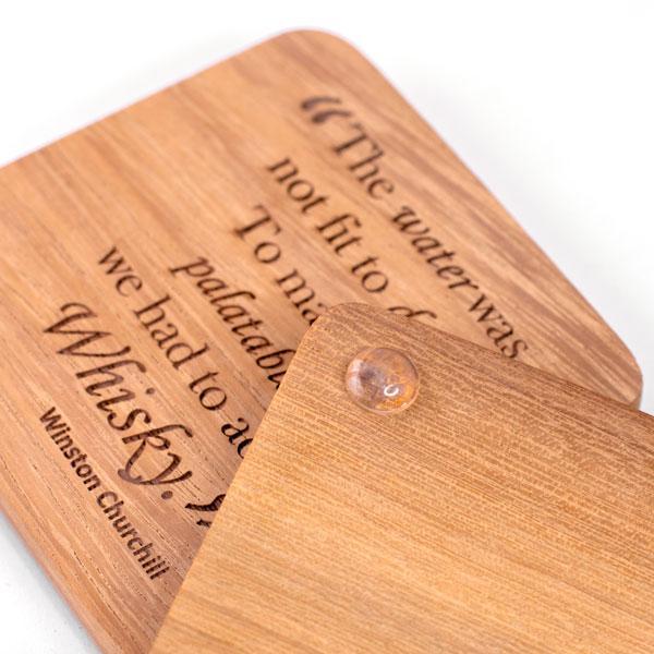 Set of 4 Wooden Coasters- Whisky Quotes