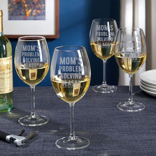 Personalised Set of 4 Giant Wine Glasses - Mom's Glasses
