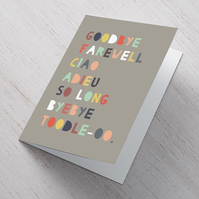 GoodBye Farewell A6 Card – Purpink Gifts Ltd