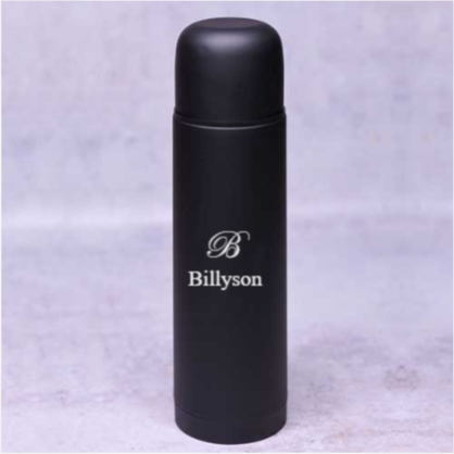 Black Personalised Bullet Thermos, 750ml - Name
