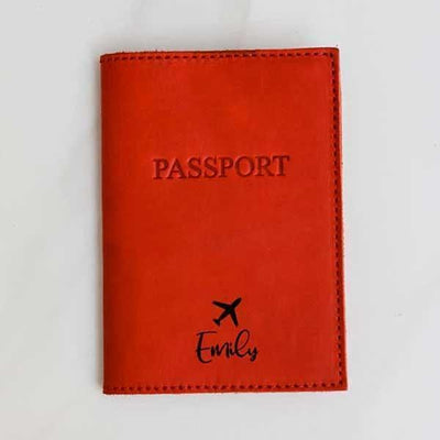 Red Genuine Leather PASSPORT HOLDER