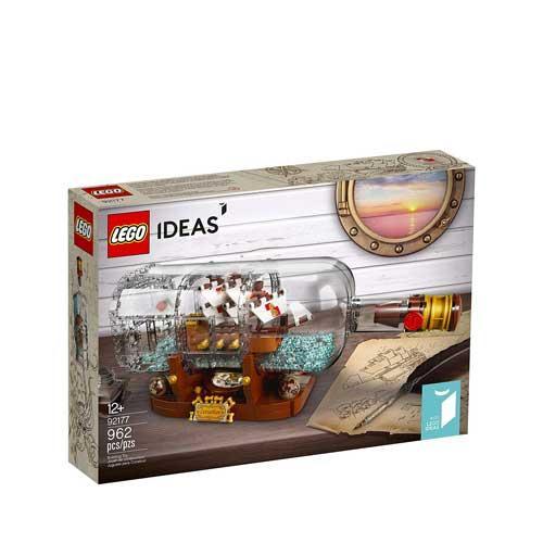 LEGO Ideas Ship in a Bottle Building Kit Collectible Display Set and Toy for Adults