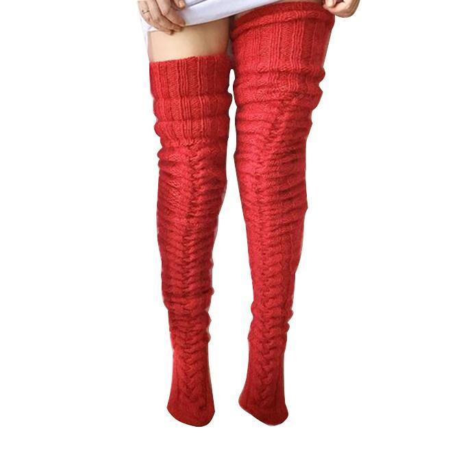 Fluttering  Knitted Thigh High Ladies Socks