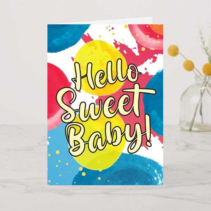Hello Sweet Baby A6 Card