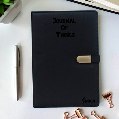 Personalised Leathersque B5 Black Notebook