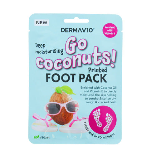 Go Coconuts Printed Foot Pack -  DermaV10