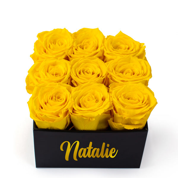 Yellow Forever Roses in a Box – Purpink Gifts Ltd