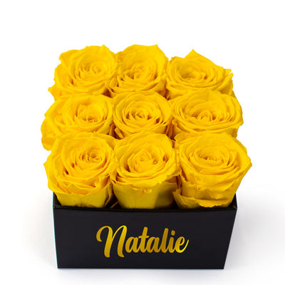 Yellow Forever Roses in a Box
