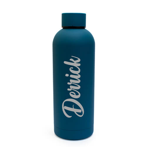 Personalised Soft Touch Blue Water Bottle-500ml