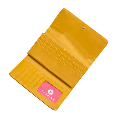 Elegant Mustard Quilted RFID Large Purse