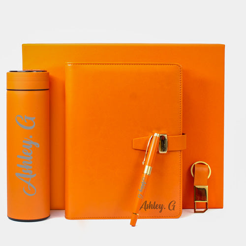 Personalised Orange Business Set