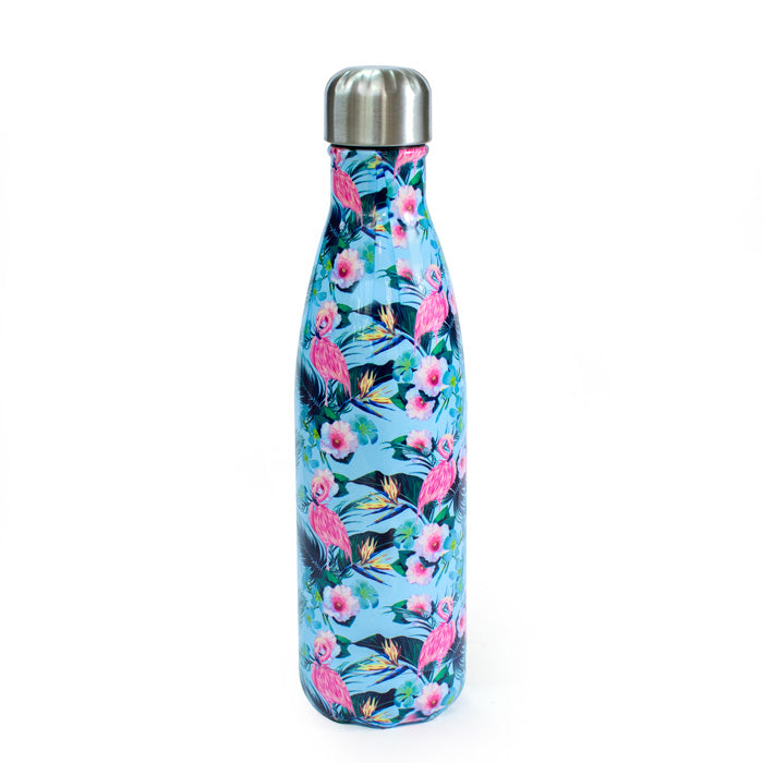Flamingo Floral Vacuum Water Bottle - 500ml