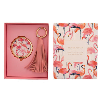 Frida Flamingo Compact Mirror & Keyring Set