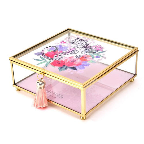 Frida Leopard Glass Trinket Box