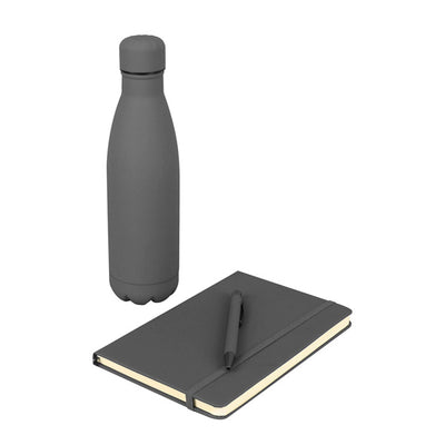 Lauta Giftology set of stainless bottle, notebook and pen - Grey
