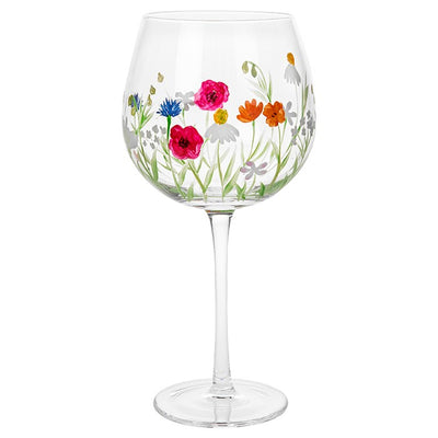 HandPainted Meadow Arty Gin Glass