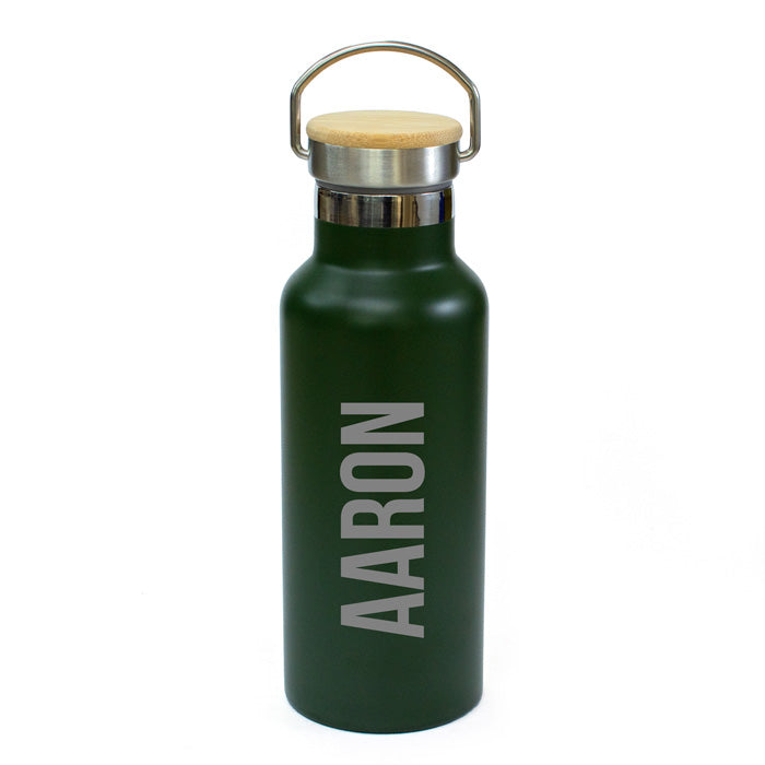 Eco Bamboo Lid Water Bottle  - 500ml (Green)
