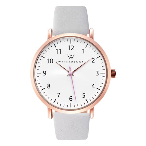 Olivia Gold - White leather Watch