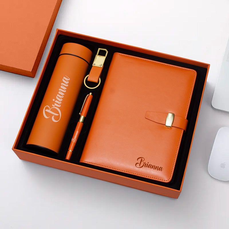 Personalised Orange Business Set