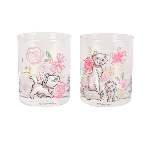 Disney Set of 2 Marie Glass - I Love You