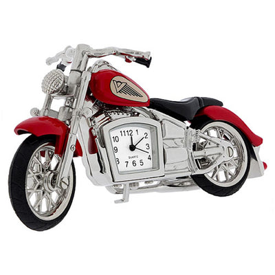 Miniature Motorbike Clock - Red