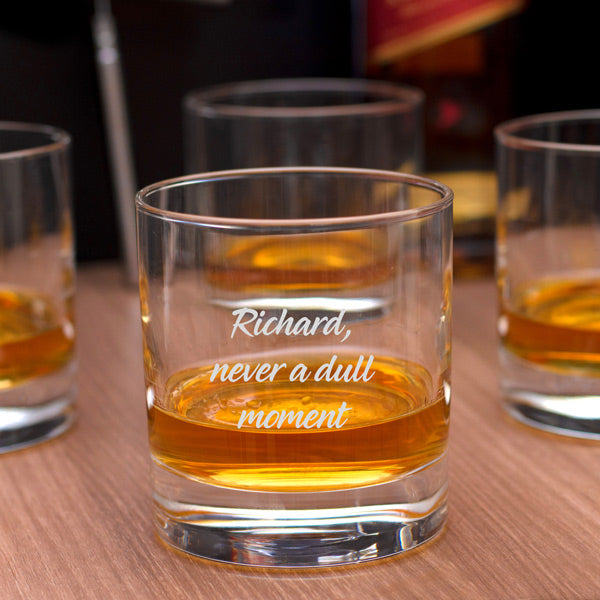 Personalised Set of 4 Whisky Glasses - Message
