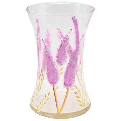 Hand-Painted Pampas Flower Glass Vase