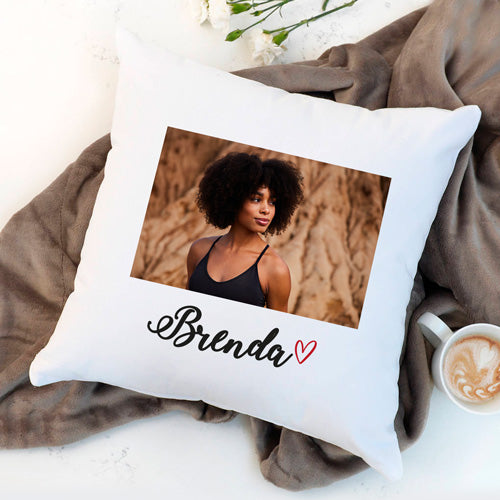 Personalised Silk Pillow - Name & Photo