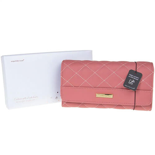 Quilted RFID Large Purse - Pink