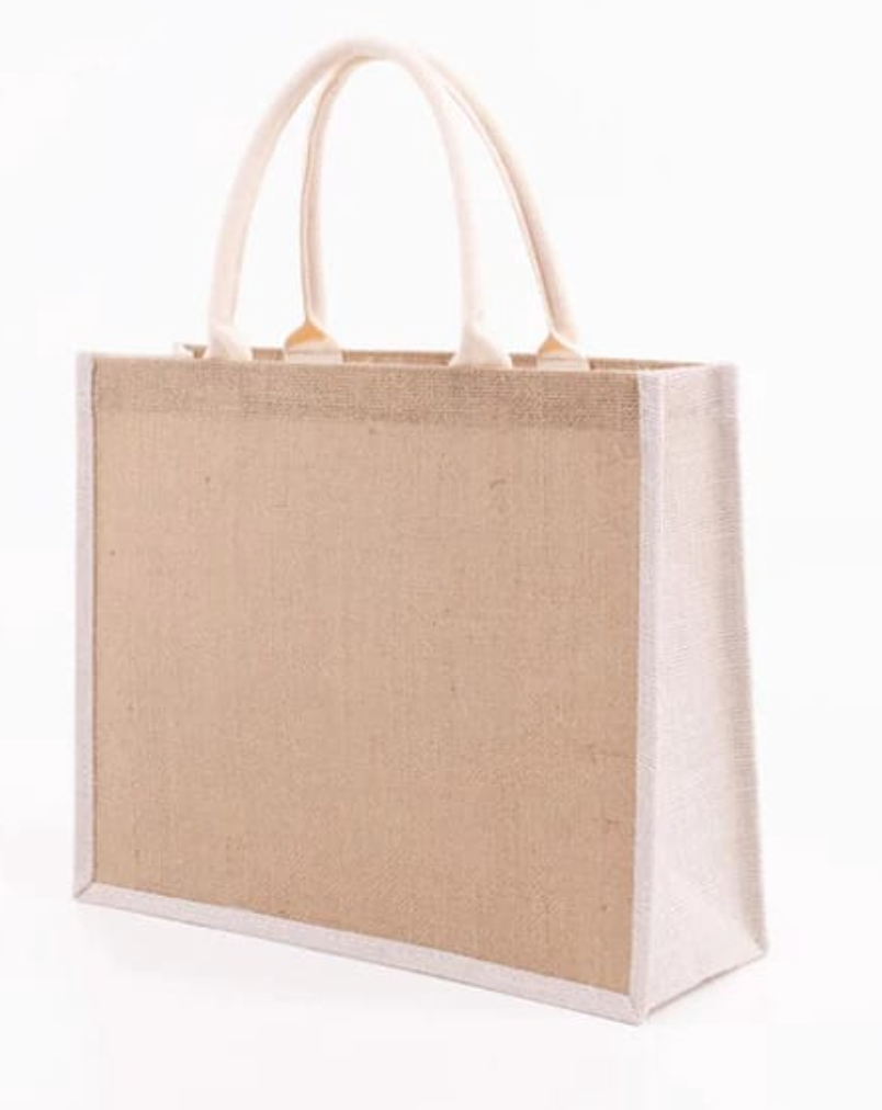 White Canvas Jute Bag