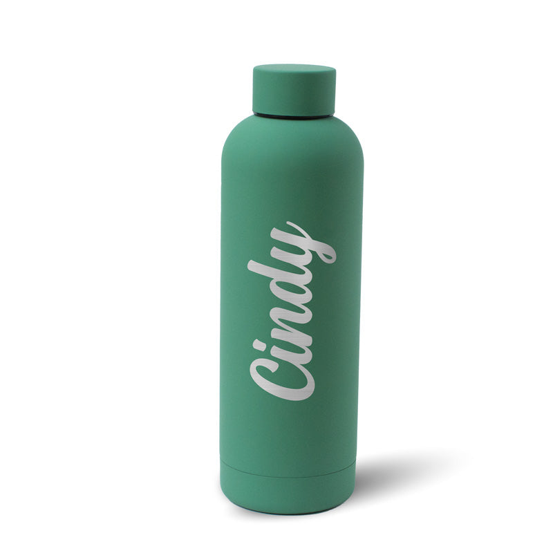 Personalised Soft Touch Green Water Bottle - 500ml