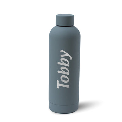 Personalised Soft Touch Grey Water Bottle - 500ml